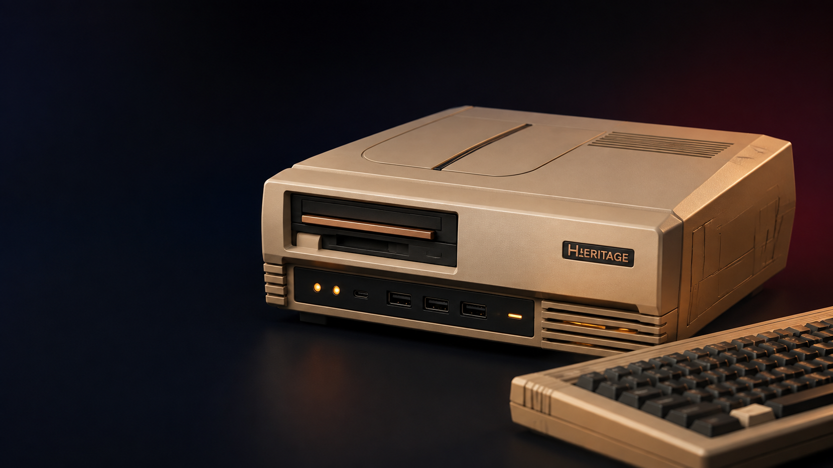 Concept rendering of the future BrightPath Heritage modular retro-inspired computer